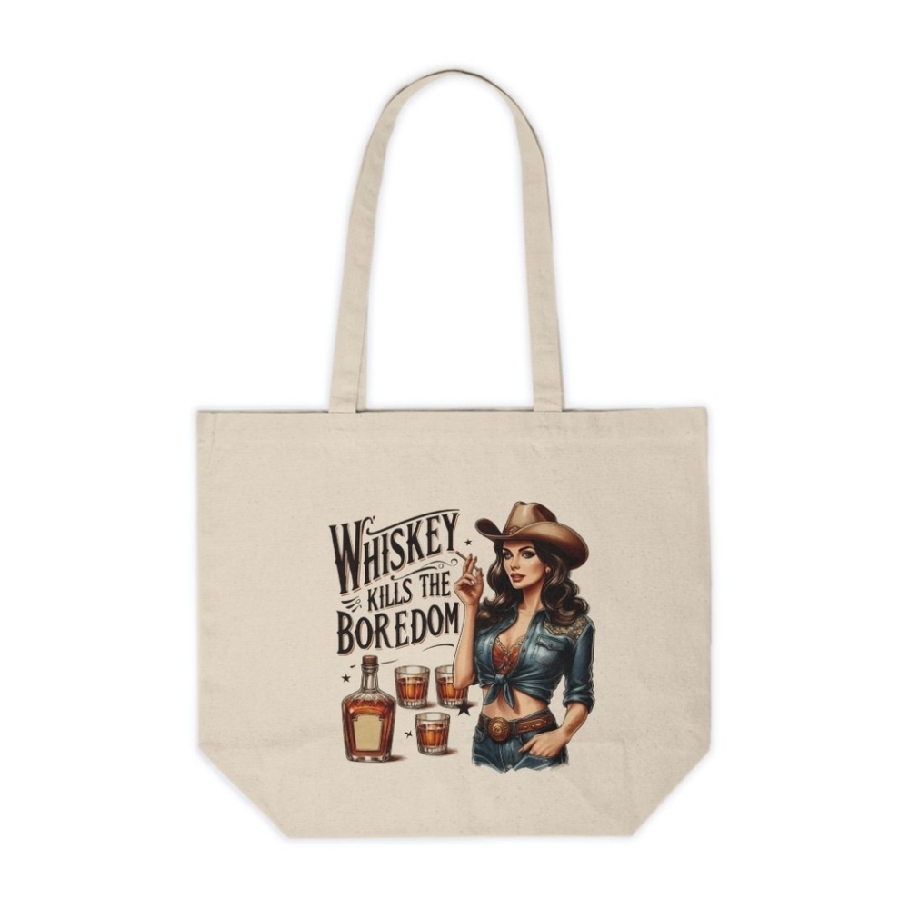 Whiskey Kills the Boredom Custom Canvas Tote Bag